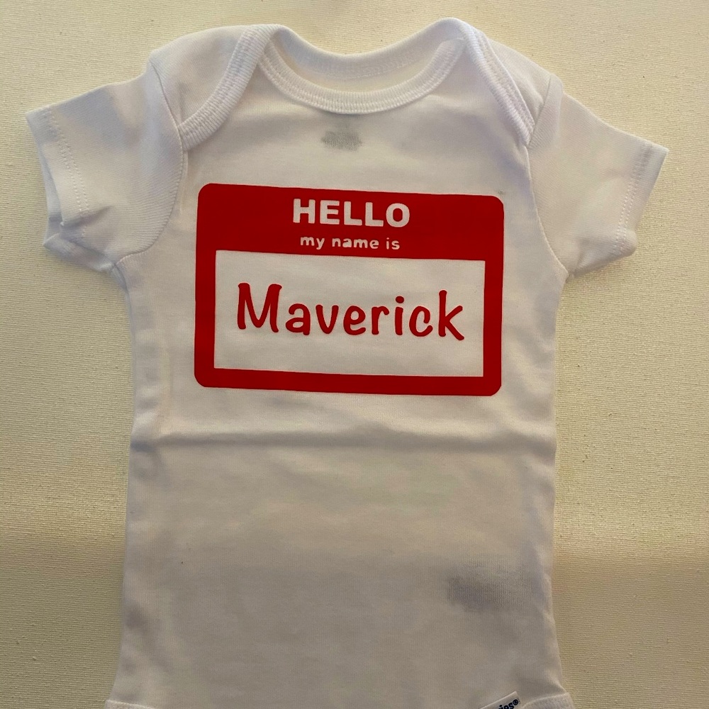 Customized newborn onesie. Any name and color